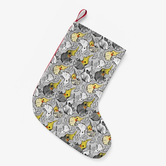 Dusty Cockatiels Kerstmis stoppen Kleine Kerstsok (Voorkant (Hangend))