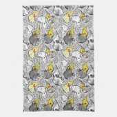 Dusty Cockatiels Tea Towel Theedoek (Verticaal)