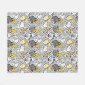 Dusty Cockatiels Throw Fleece Blanket (Voorkant (Horizontaal))