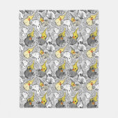 Dusty Cockatiels Throw Fleece Blanket Deken (Voorkant)