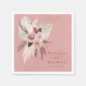 Dusty Copper Tropical Pampas Grass Seaside Wedding Servet (Voorkant)