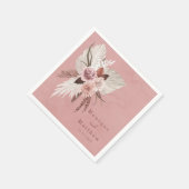 Dusty Copper Tropical Pampas Grass Seaside Wedding Servet (Hoek)