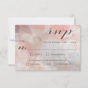 Dusty Cora Abstracte penseelstreken RSVP met bomen