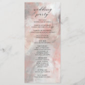 Dusty Coral Abstracte Brushstrokes bruiloft progra Programmakaart (Achterkant)