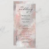 Dusty Coral Abstracte Brushstrokes bruiloft progra Programmakaart (Voorkant / Achterkant)