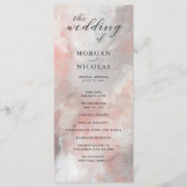 Dusty Coral Abstracte Brushstrokes bruiloft progra Programmakaart (Voorkant)