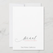 Dusty Coral Blush Modern Photo Save the Date Kaart (Achterkant)
