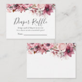Dusty Coral Diaper Raffle Informatiekaartje (Voorkant / Achterkant)