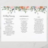 Dusty Coral Eucalyptus Order of Service Wedding (Achterkant)