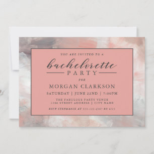 Dusty Coral Modern Abstracte Bachelorette Party Kaart