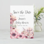 Dusty Coral QR Code Baby shower Save The Date (Staand voorkant)