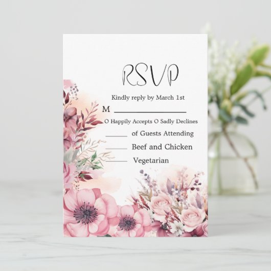 Dusty Coral QR Code Baby shower Save The Date (Staand voorkant)