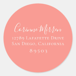 Dusty Coral Return Address Sticker