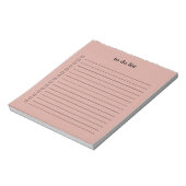 Dusty Coral To Do List Minimalist Teacher Simple Notitieblok (Linkerzijde)