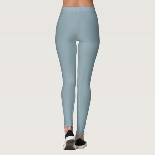 Dusty Cornflower Blauw Effen Kleur Leggings (Achterkant)