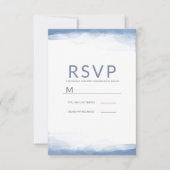 Dusty Cornflower Blue Waterverf Wedding RSVP Kaartje (Voorkant)