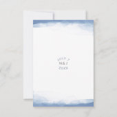 Dusty Cornflower Blue Waterverf Wedding RSVP Kaartje (Achterkant)