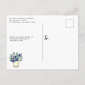 Dusty Country Blue Mason Jar Vrijgezellenfeest Uitnodiging Briefkaart (Achterkant)