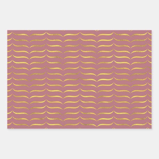 Dusty Deep Pink and Gold Inpakpapier Vel (Voorkant 2)