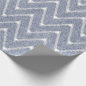 Dusty Denim Blue Chevron Pattern Cadeaupapier (Hoek)