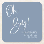 Dusty/ Denim Blue Oh Boy Baby shower Kartonnen Onderzetters<br><div class="desc">https://www.zazzle.com/collections/dusty_pink_rose-119320912565185572?rf=238296117664346256</div>