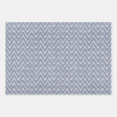 Dusty Denim Blue Small Chevron Pattern Inpakpapier Vel (Voorkant)