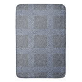 Dusty Donkerblauw op Blauw Tweed Design Badmat (Voorkant Verticaal)