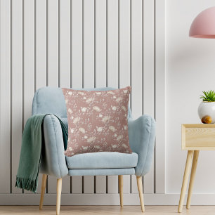 Dusty earth cream wilde bloemen kussen