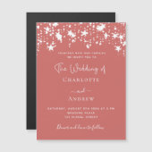 Dusty Earth sterren luxebruiloft Magnetische Uitnodiging (Voorkant / Achterkant)