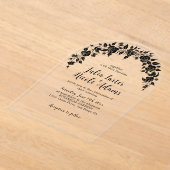 Dusty Elegant Golden Red Rose Flower Wedding Folie Acryl Uitnodigingen (Laagn)