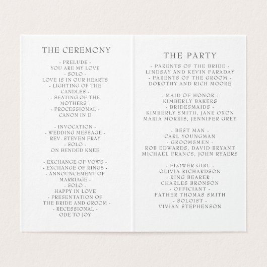 Dusty en Navy Blue Floral bruiloft programma's (Binnenkant ongevouwen)