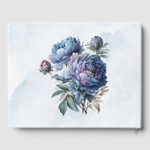 Dusty en Navy Waterverf Peony Wedding Gastenboek (Achterkant)
