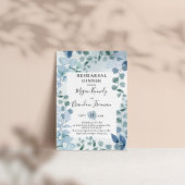 Dusty Eucalyptus Blauw Botanische repetitie Diner Kaart