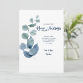 Dusty Eucalyptus Blue Green Foliage Moving Aankondiging (Staand voorkant)