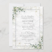 Dusty Eucalyptus Botanical Gold Greenery Weddensch Kaart (Voorkant)