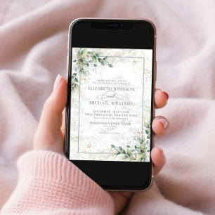 Dusty Eucalyptus Botanical Gold Greenery Weddensch Kaart