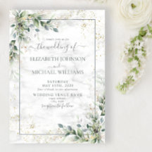 Dusty Eucalyptus Botanical Gold Greenery Wedding