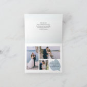 Dusty Eucalyptus Elegant 3 foto bruiloft Bedankkaart (Binnen)