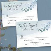 Dusty Eucalyptus Elegant Bladgroen Eenvoudige brui RSVP Kaartje