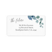 Dusty Eucalyptus future de heer en mevrouw Address Etiket (Voorkant)