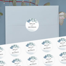 Dusty Eucalyptus gepersonaliseerde bruiloft envelo