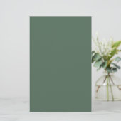 Dusty Eucalyptus Green Solid Color Briefpapier (Staand voorkant)