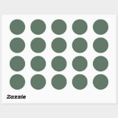 Dusty Eucalyptus Green Solid Color Ronde Sticker (Vel)