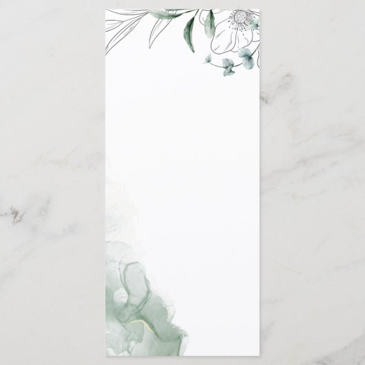 Dusty Eucalyptus Greenery Wedding Flat Menu (Achterkant)