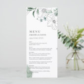 Dusty Eucalyptus Greenery Wedding Flat Menu (Staand voorkant)