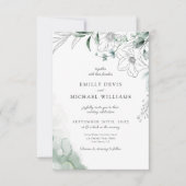 Dusty Eucalyptus Greenery Wedding Invitation Bedankkaart (Voorkant)