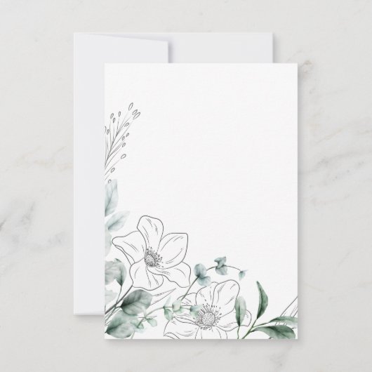 Dusty Eucalyptus Greenery Wedding Invitation Bedankkaart (Achterkant)