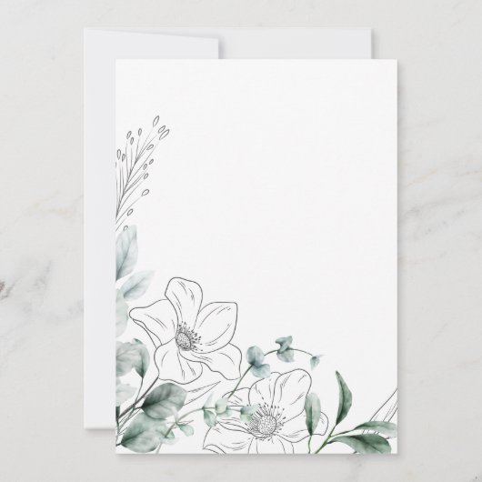 Dusty Eucalyptus Greenery Wedding Invitation Kaart (Achterkant)