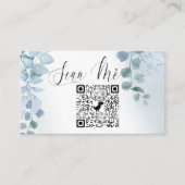 Dusty Eucalyptus Online RSVP QR Code Bruiloft Informatiekaartje (Voorkant)