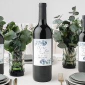 Dusty Eucalyptus Proost op Liefde Bruiloft Wijn Etiket